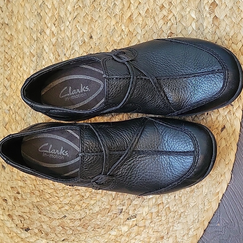 Clarks Black Leather Loafers for Men